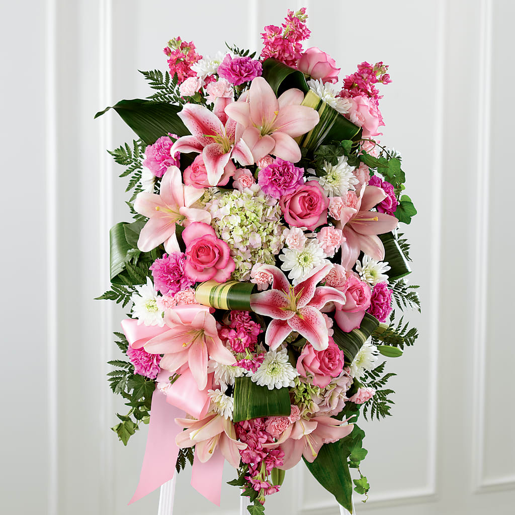 Comforting Standing Spray – CHURCHLAND'S VILLAGE FLOWER SHOP INC, Portsmouth VA
