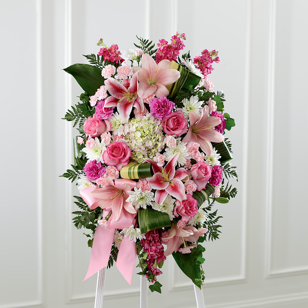 Comforting Standing Spray – CHURCHLAND'S VILLAGE FLOWER SHOP INC, Portsmouth VA