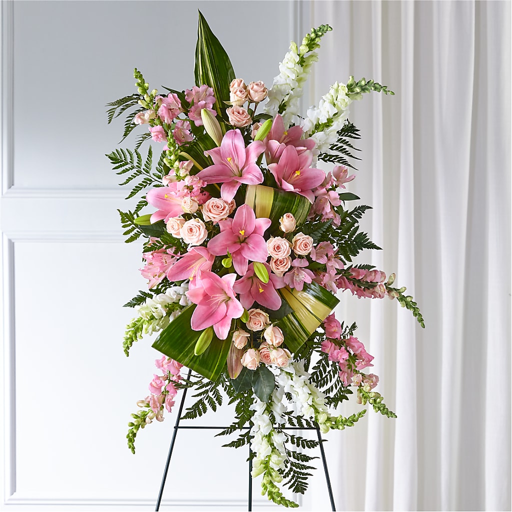 Elegant Embrace Standing Spray – CHURCHLAND'S VILLAGE FLOWER SHOP INC, Portsmouth VA