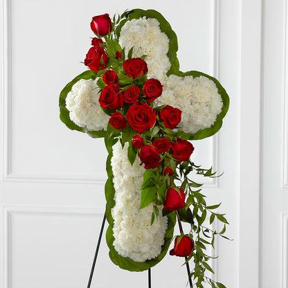 Floral Cross Easel – CHURCHLAND'S VILLAGE FLOWER SHOP INC, Portsmouth VA