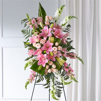 Elegant Embrace Standing Spray – CHURCHLAND'S VILLAGE FLOWER SHOP INC, Portsmouth VA